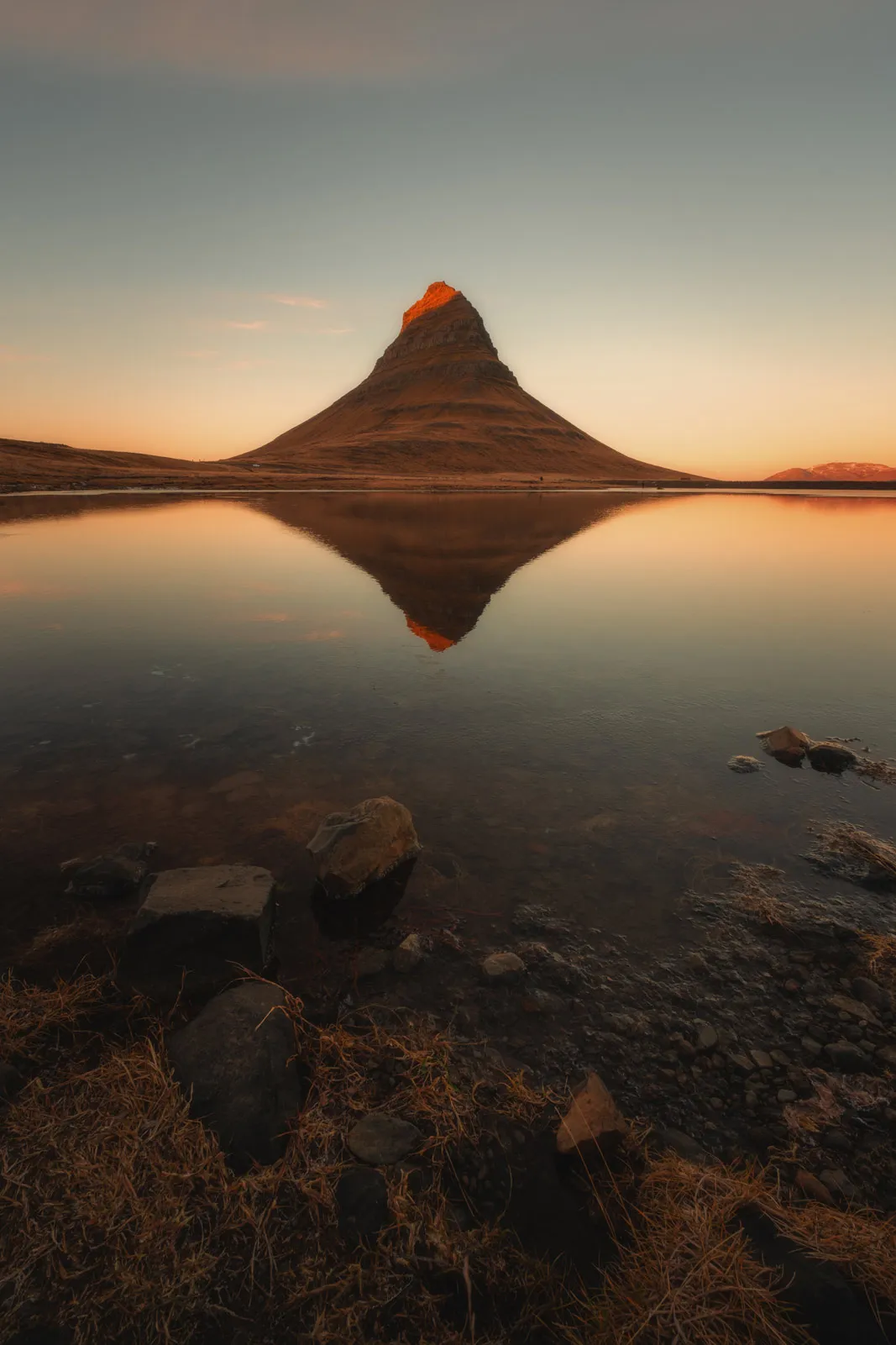 Kirkjufell mountain at sunrise, Iceland