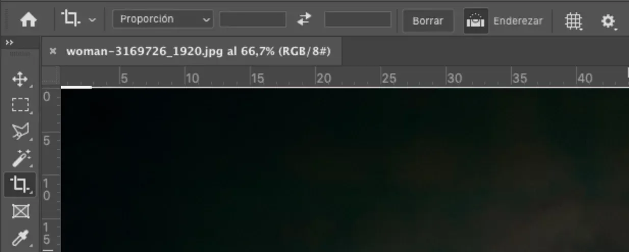 Photoshop ruler tool to straighten a photo