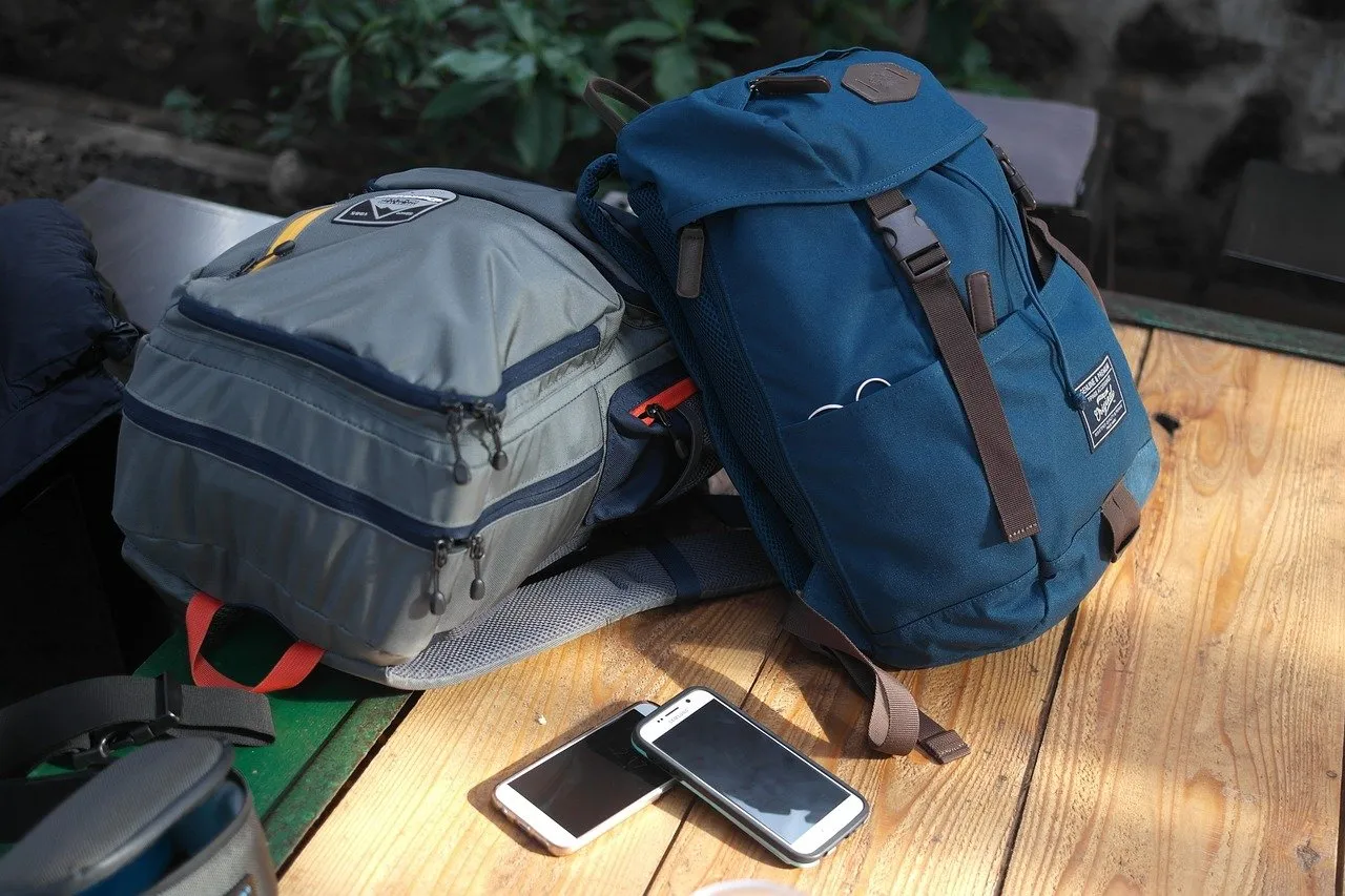 Camera bag with photography gear for Iceland
