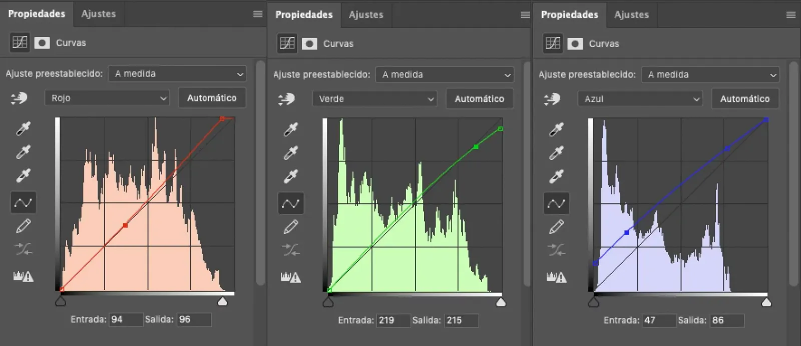 Photoshop curves to colour shadows and highlights