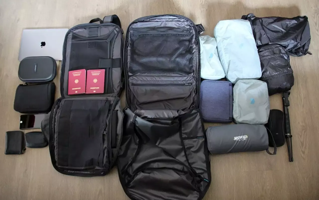 Luggage packed for a trip to Iceland