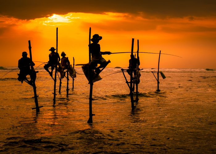fishermen on stilts, Sri Lanka
