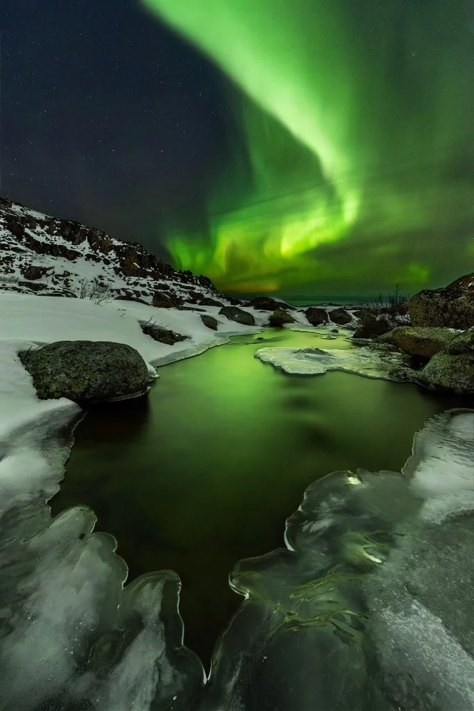 Tours de la aurora boreal en Laponia rusa durante enero y febrero. 