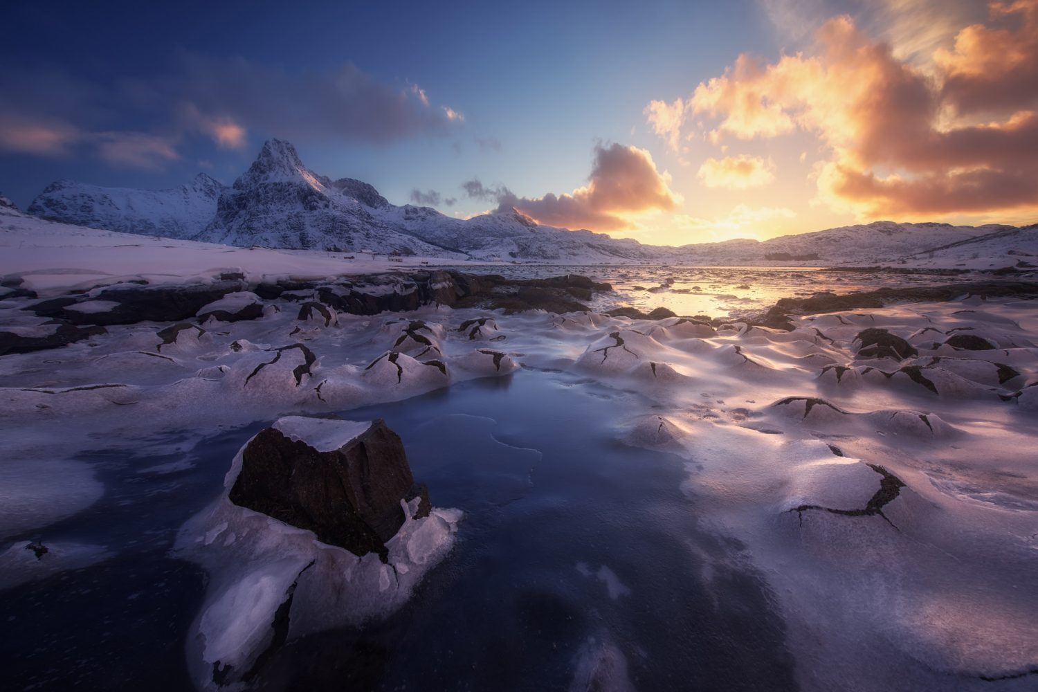 cold winter in lofoten islands