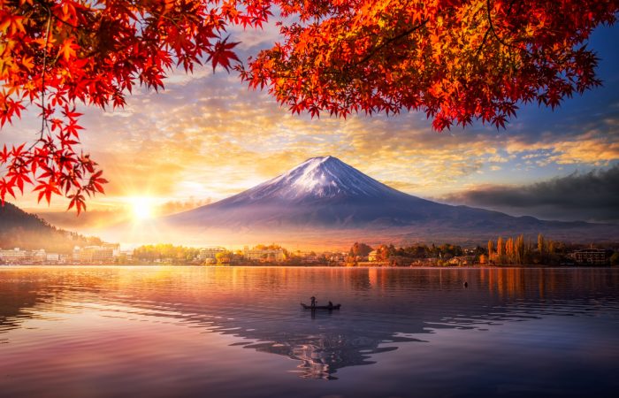 Otoño en los cinco lagos de Fuji, Japón