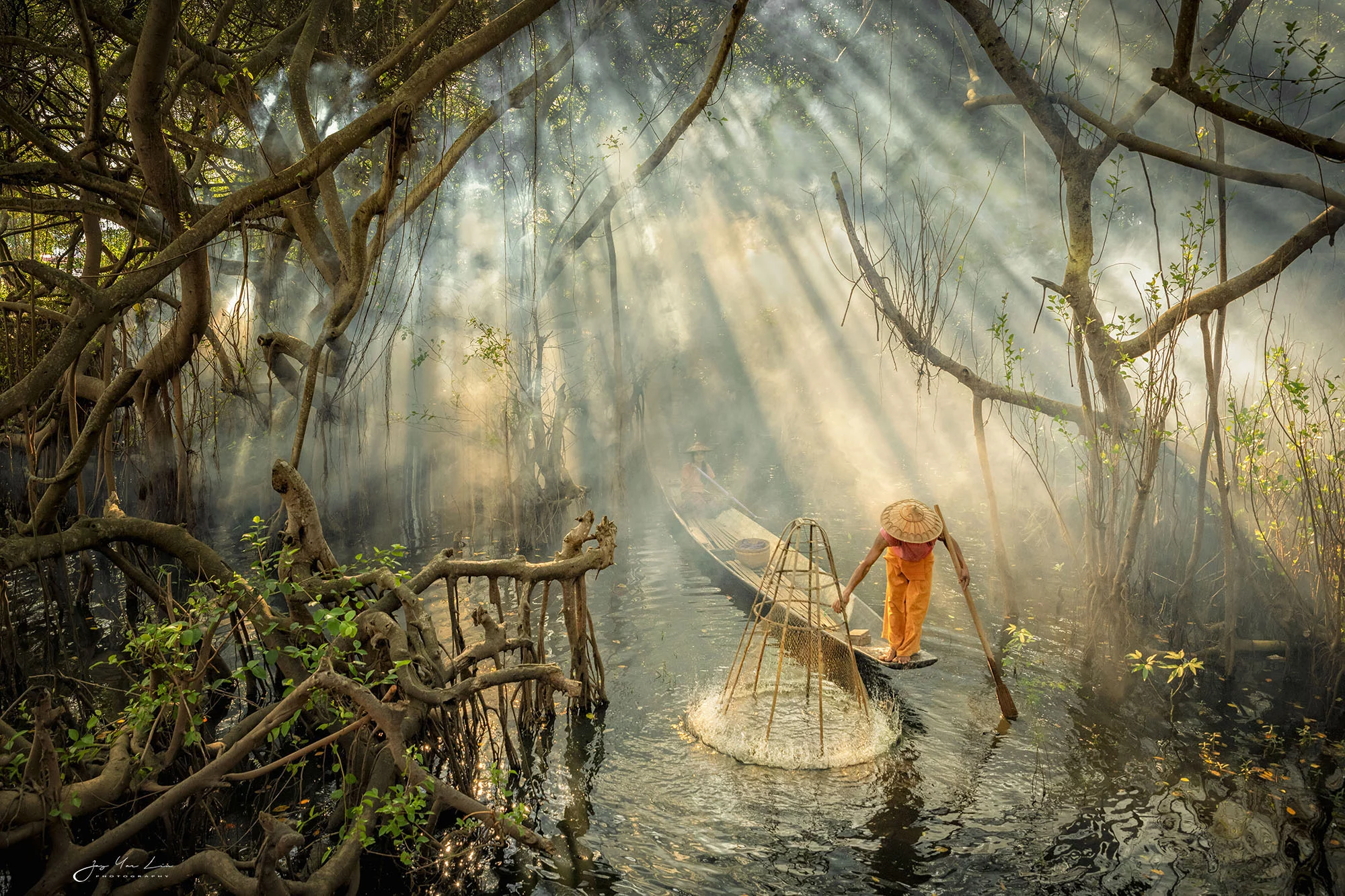 Myanmar photo tour mangrove fisherman
