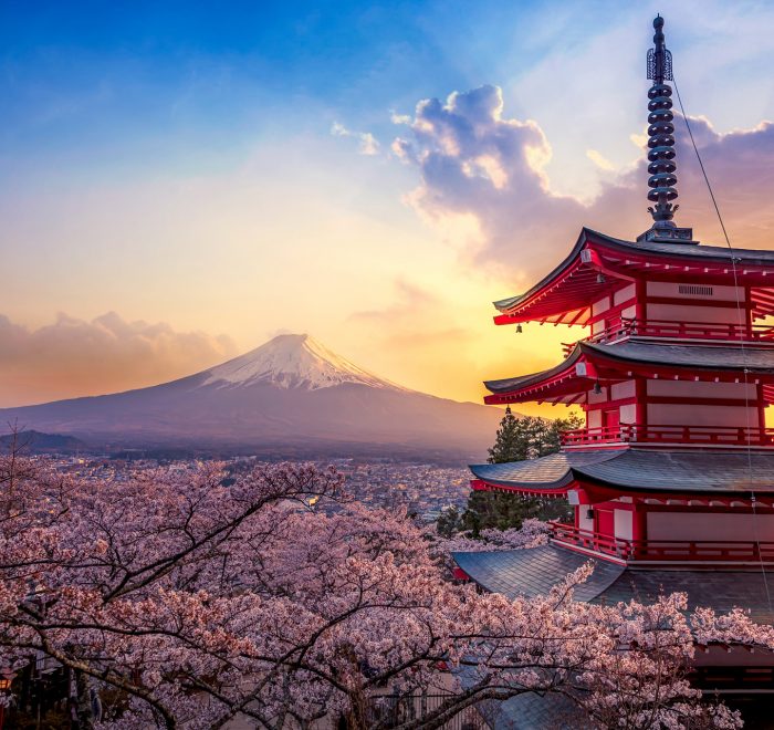 Chureito Pagoda & Fuji in Spring, Japan