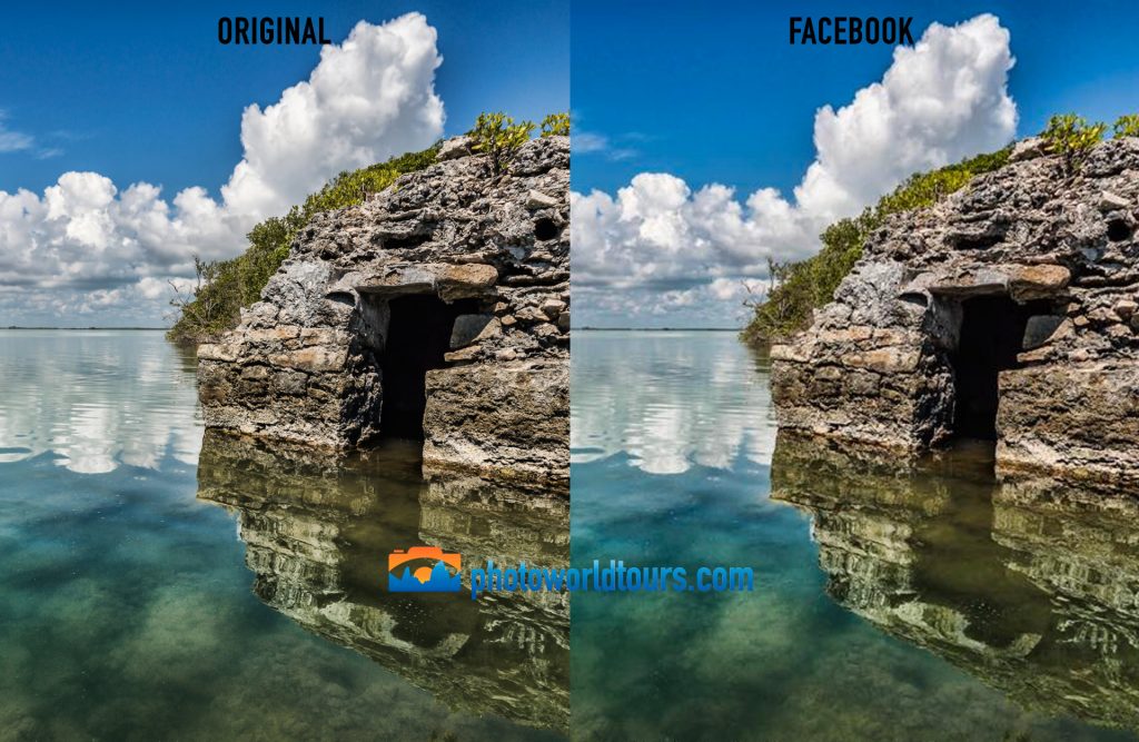 Comparing original photos and Facebook upload at 100% quality