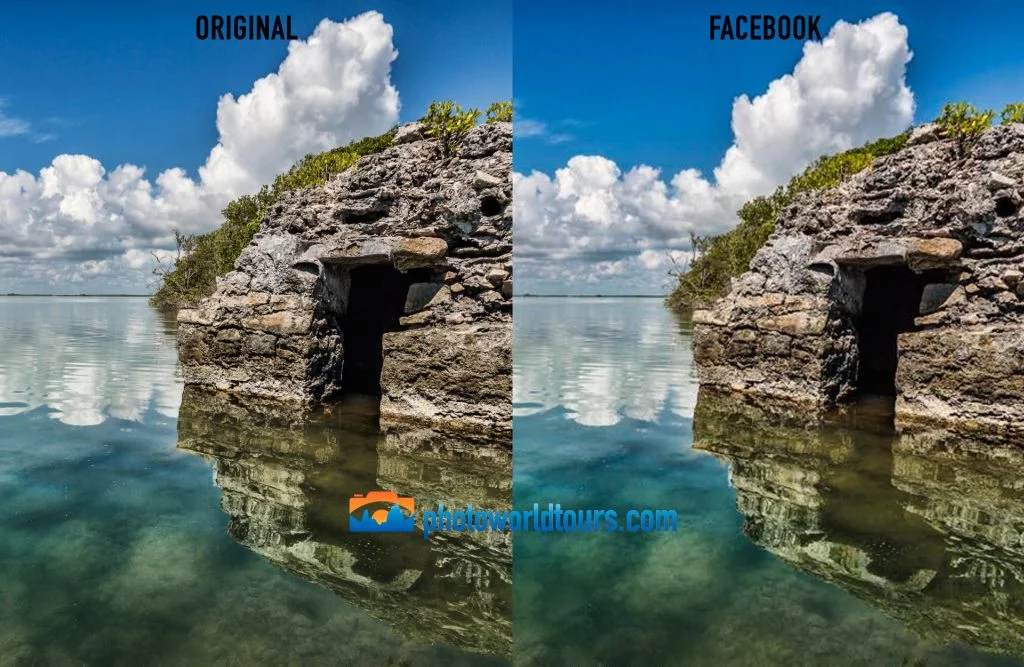 Comparing original photos and Facebook upload at 100% quality