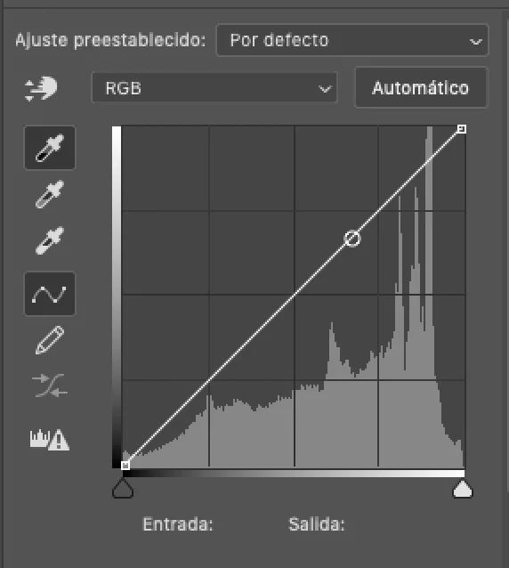 Choose black color from Curves Layer in Photoshop