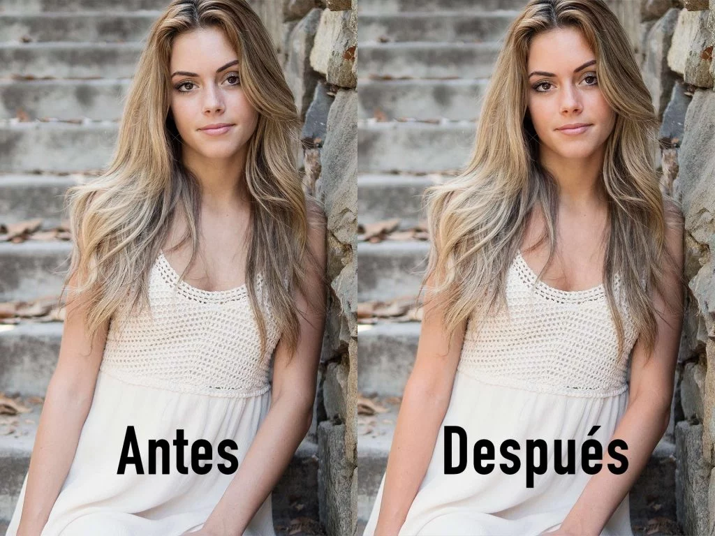 Antes y Después de broncear la piel en Photoshop