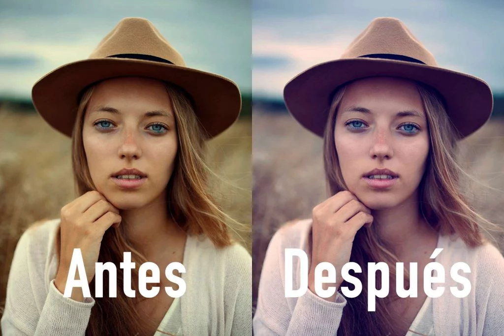 Antes y Después de añadir efectos de color en luces y sombras en Photoshop