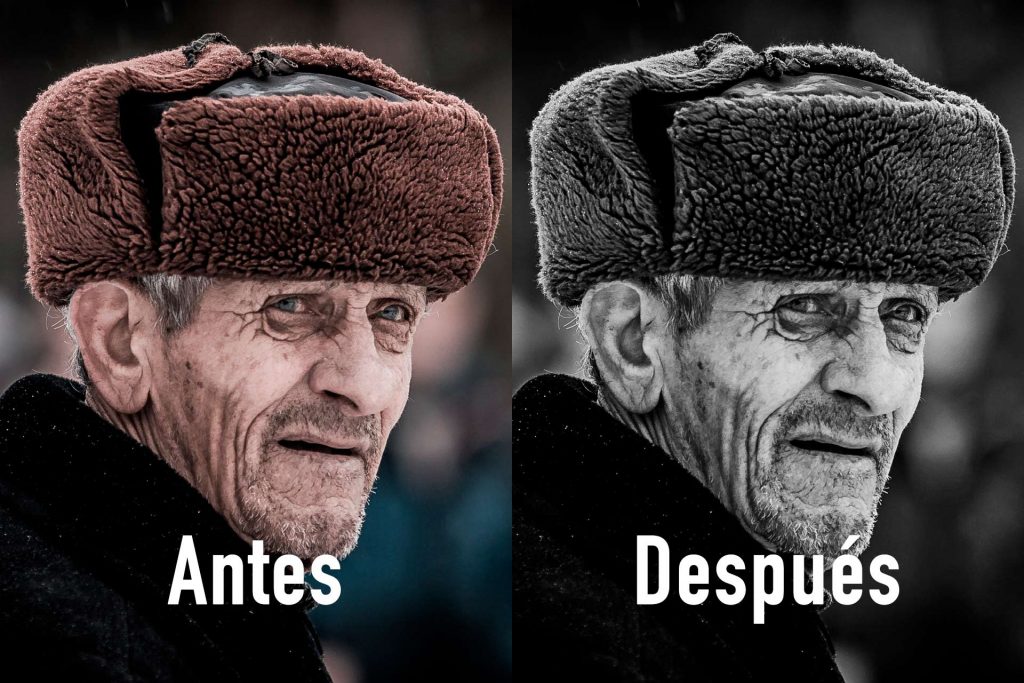 Highlight wrinkles in Photoshop Before and After