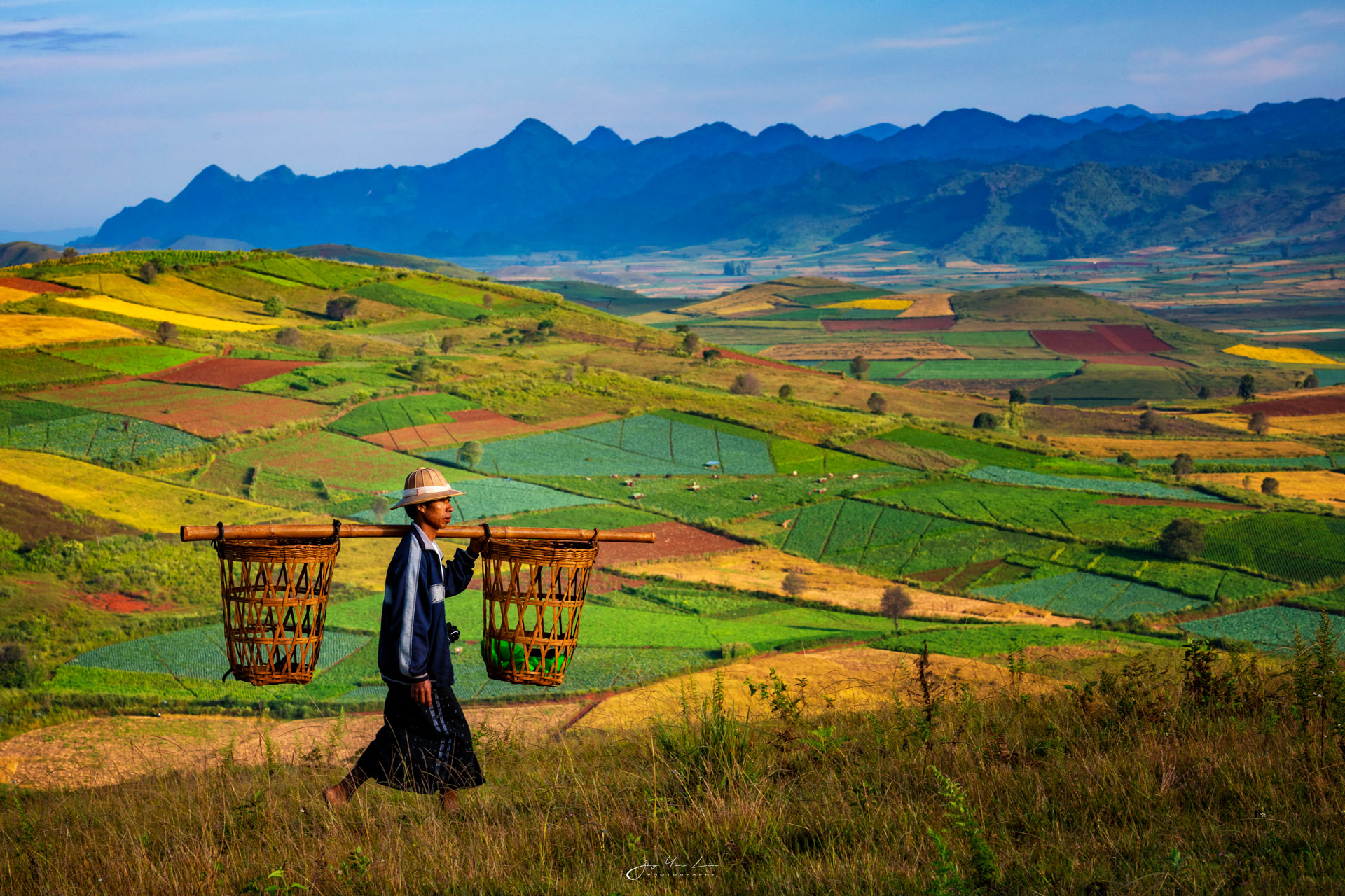 Plantaciones de colores en Aungban Myanmar
