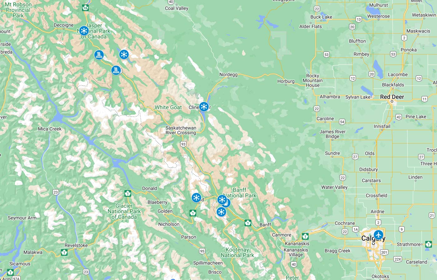 Canadian Rockies Location Map