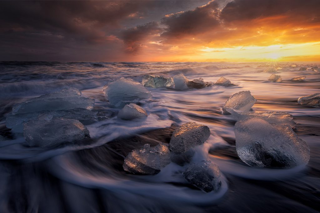 Diamond beach o Playa de los Diamantes, Islandia