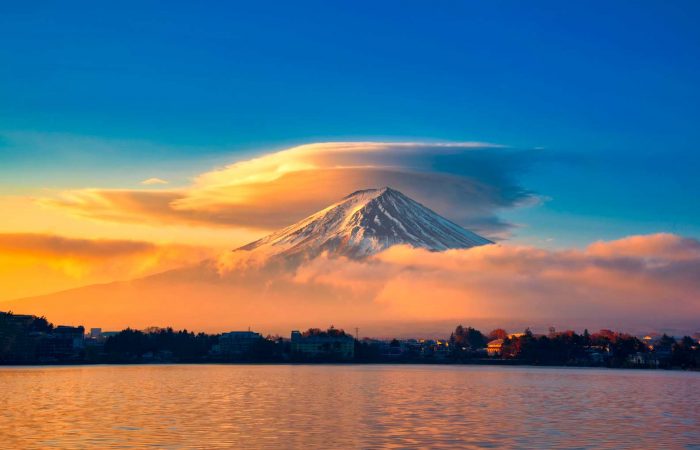 Mount Fuji view from Lake Kawaguchi, Yamanashi Prefecture, Japan