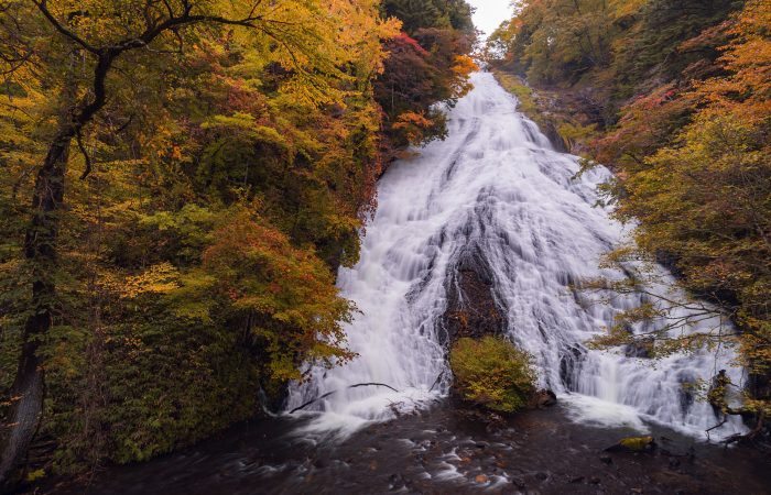 Yudaki Waterfall Autumn forest Nikko Japan