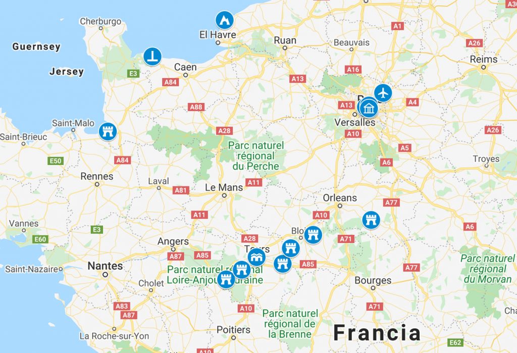 france photo tour map