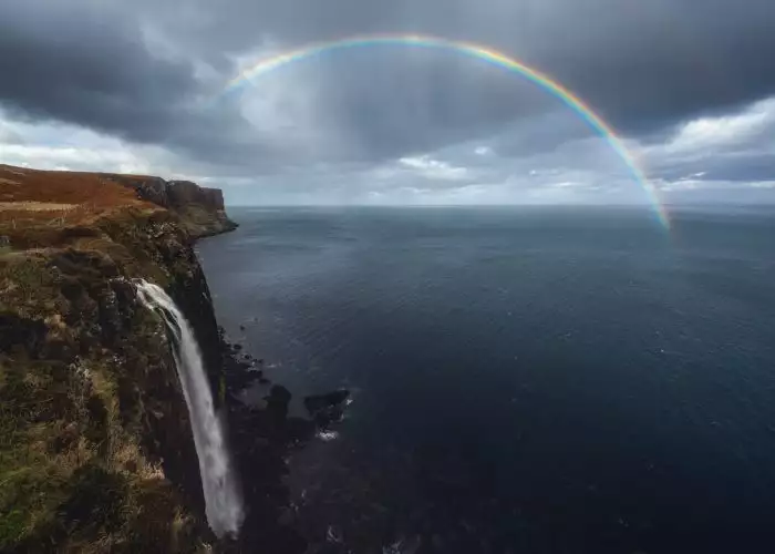 kilt rock photography rainbow