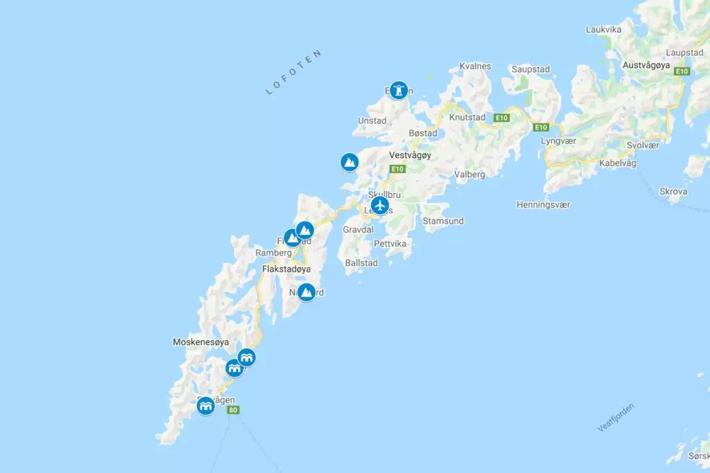 Lofoten Islands Map Tour