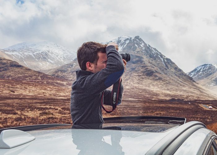 Fotógrafo en las Highlands de Escocia