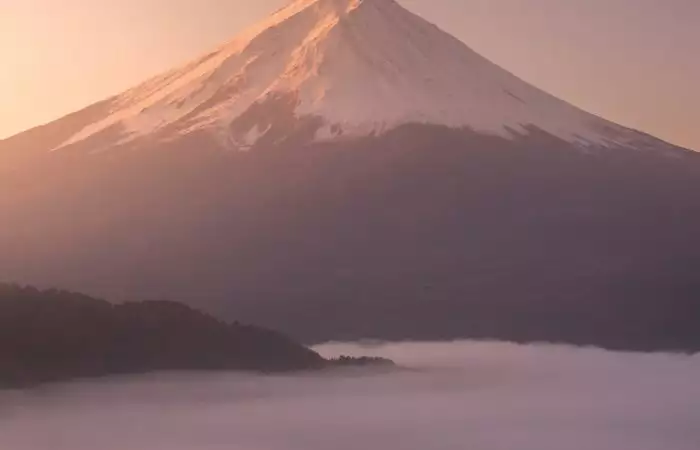 sunrise at fuji in japan